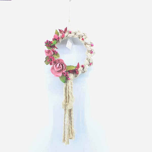 Small Macrame Wreath with Flower 18101096